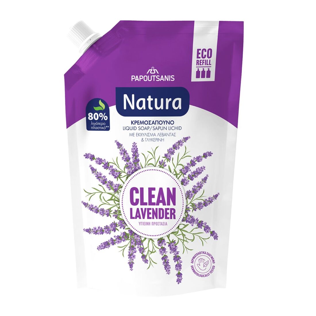 Náhradná náplň tekutého mydla Natura Clean Lavender – 750 ml