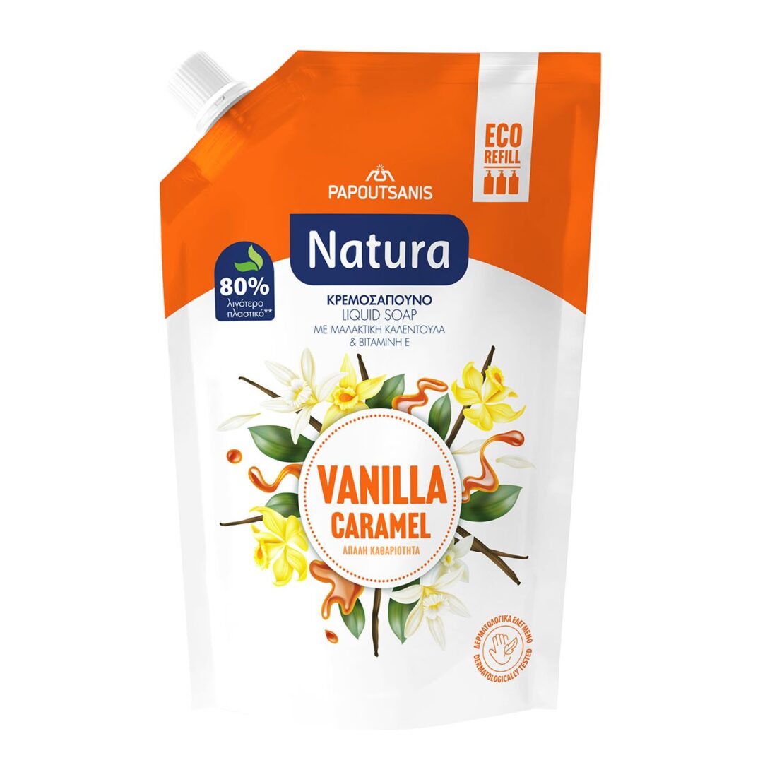 Náhradní náplň tekutého mýdla Natura Vanilla & Caramel – 750 ml