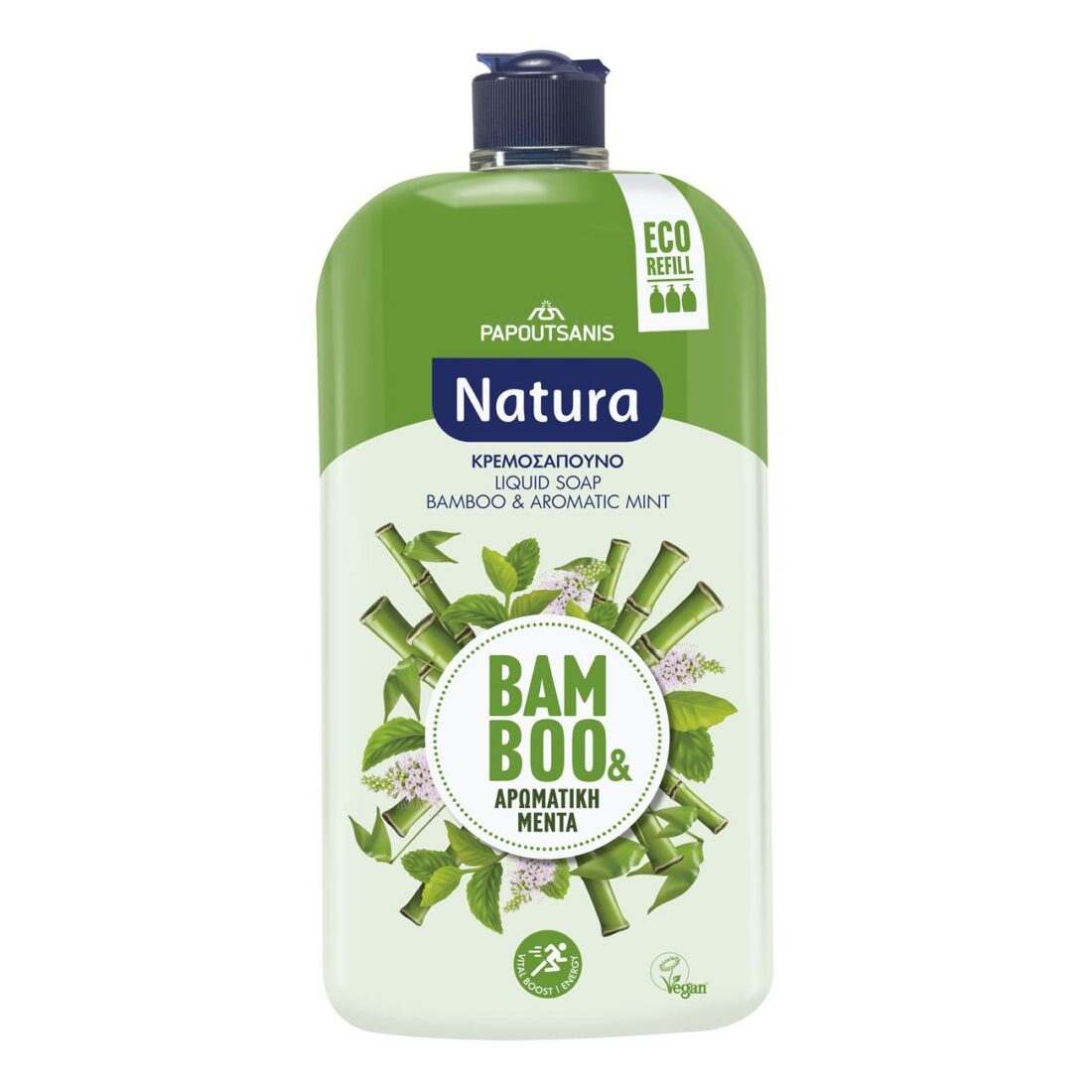 Natura Aromatic Mint & Bamboo folyékony szappan-utántöltő – 900 ml
